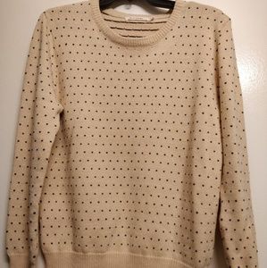Creme & Navy Colored Knit Sweater